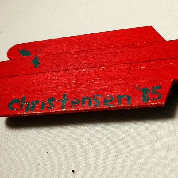 Vintage Wood Christmas Ornaments Set of 6 - Picture 3 of 12